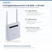 Router Wireless 4G LTE Cat6 AC1200 Dual Band WiFi CPE Gateway Grosir dengan 4 Port Gigabit, Daya Tipe-C, untuk Penggunaan Kantor