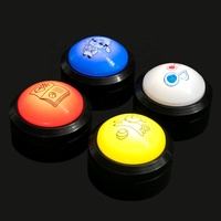Boîte à musique personnalisable avec bouton parlant pour jeux éducatifs pour enfants, en plastique, avec lumière LED clignotante et sonnerie sonore