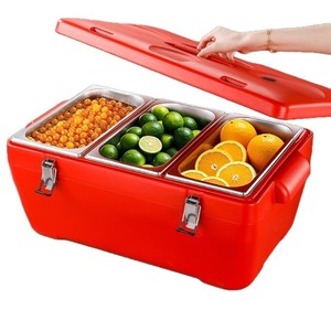 Insulated Cooler <b>Box</b> 35 Qt With Three Compartments For Food <b>Storage</b> Outdoor <b>Camping</b> Commercial Use - Product Image 1