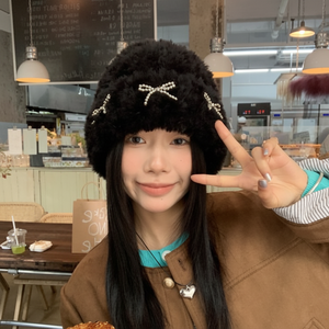 Cappello a secchiello invernale Casual di alta moda per adolescenti con nastro caldo accessorio invernale - Product Image 1