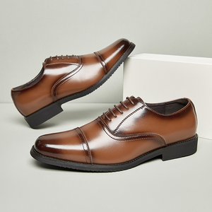 Zapatos de vestir Oxford de cuero genuino para hombre, calzado formal y de boda de negocios con suela acolchada - Product Image 4