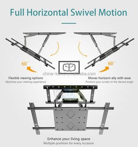 KALOC H11 supporto per televisione a parete <span class=keywords><strong>braccio</strong></span> <span class=keywords><strong>lungo</strong></span> mobile mobile supporto per <span class=keywords><strong>Tv</strong></span> a parete 140kg/308lbs supporto per <span class=keywords><strong>Tv</strong></span> Full Motion 100 pollici - Product Image 4
