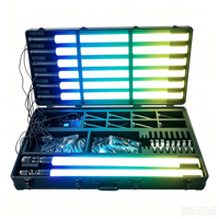 8 pièces avec 2 sacs, tube lumineux à pixels sans fil IP67 DMX 360 degrés RGBWA 5-en-1, projecteurs LED à batterie pour DJ, club, événement