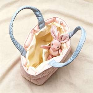 Custom Quilted Flower Hand <b>Tote</b> <b>Bag</b> for Girl, Open Top Carryall, <b>Padded</b> Floral Texture Fabric Storage <b>Bag</b> with Short Handles - Product Image 2