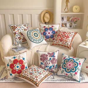 Sarung Bantal Bordir Dekoratif dengan Ritsleting Desain Estetis Lucu Sarung Bantal Boho Nyaman - Product Image 1