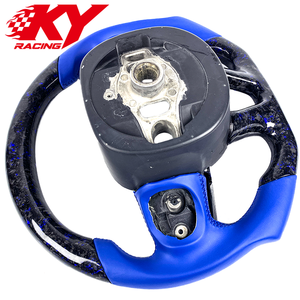 Volante deportivo LED de fibra de carbono forjado azul personalizado para Dodge Challenger Charger Durango Hellcat SRT R/T - Product Image 3