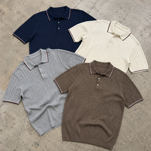 T-shirt Homme 100% Micromodal à Col Polo Sans Col Uni Manches Courtes Sportif - Product Image 3