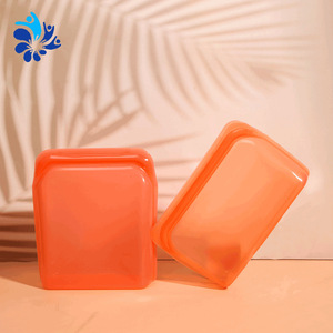 Bolsa de almacenamiento cuadrada de silicona de calidad alimentaria, contenedor multiusos ecológico amarillo para viajes y almacenamiento de alimentos - Product Image 5