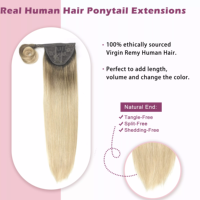Extension capillaire Blonde Remy lisse 100% naturelle — ali queen, cheveux vierges, queue de cheval à clips longs