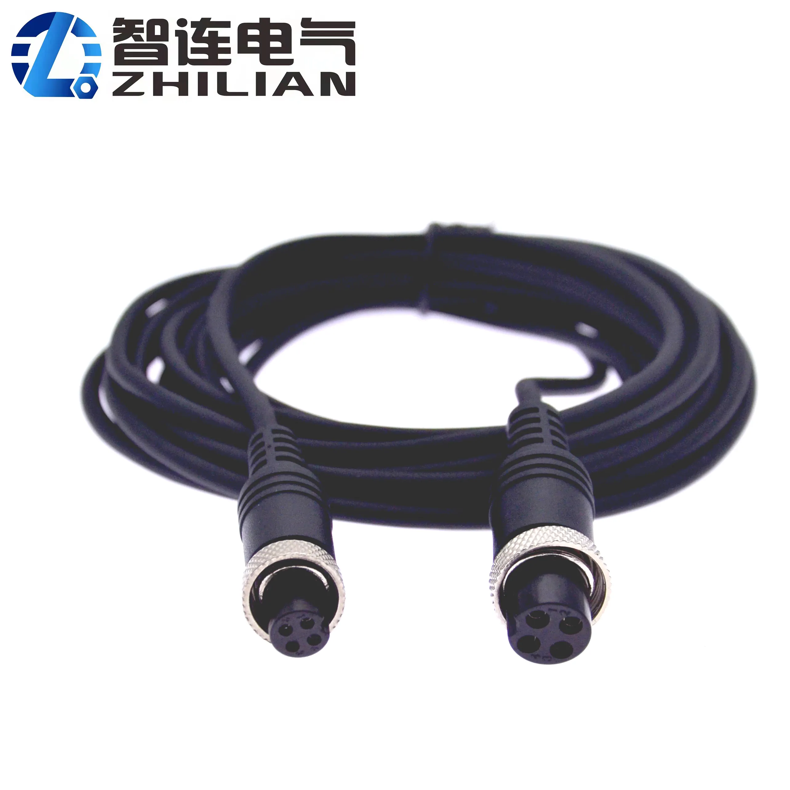high quality aviation connector GX12 4pins female to GX16 4pins female extension cable connector for audio video connection