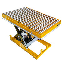 Plateformes élévatrices à ciseaux hydrauliques extensibles, alimentées par courant alternatif, avec convoyeur à rouleaux