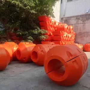 PU Foam Closed Inside PE Floats HDPE Pipe Floats For Dredging Project