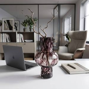 Ensemble <span class=keywords><strong>de</strong></span> 2 vases en verre effet encre, style Mid-Century Modern, forme champignon ventrue, pour la décoration intérieure - Product Image 4