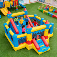Château Gonflable Star Castle pour Enfants avec Toboggan et Rampe d'Escalade, Écologique, Qualité Commerciale, pour Fêtes en Jardin, en PVC