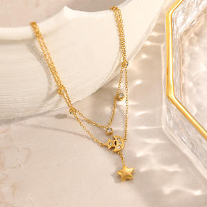 <span class=keywords><strong>Tobillera</strong></span> de Acero Inoxidable para Mujer SongYi con Dijes de Estrella y Luna Antideslustre, Chapada en Oro PVD de 18K, Ideal para la Playa o como Regalo - Product Image 6