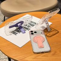 Nouvel étui pour iPhone 15 avec support à paillettes et design magnétique anti-chute
