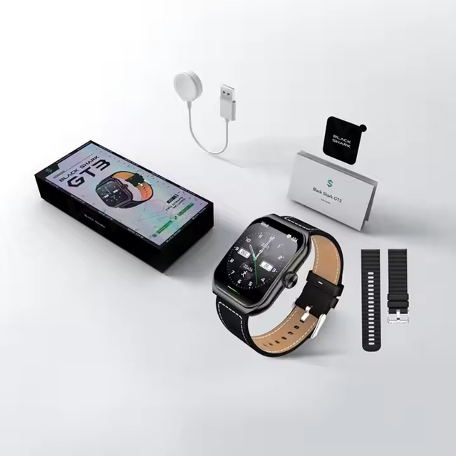 Black Shark GT3 1.96'' AMOLED Android Smart Watch 10 Days Battery Life Fitness Answer Calls IP68 Waterproof Leather Band Digital