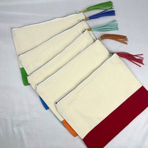 Wholesale Eco Canvas Makeup <b>Toiletry</b> <b>Bag</b> Custom Cotton Canvas Cosmetic <b>Bag</b> Washable Zipper Makeup Pouch With Logo Printing - Product Image 3