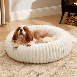 Nouveau lit pour chien en forme de beignet en fourrure, luxueux, confortable, rond, lavable, coussin chaud pour animaux de compagnie - Product Image 1