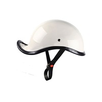 Casque de moto noir à face ouverte, casque rétro original