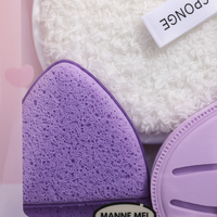 Ensemble de 4 éponges démaquillantes en microfibre, éponge nettoyante pour le visage, éponge et brosse nettoyante douces, kit de nettoyage du visage