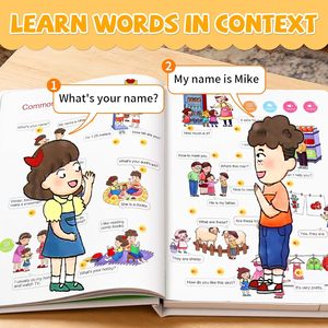 Livre sonore interactif d'apprentissage de l'anglais rechargeable et personnalisé, livre éducatif parlant, 18 sujets, livre audio, 500 <span class=keywords><strong>mots</strong></span> pour enfants - Product Image 3