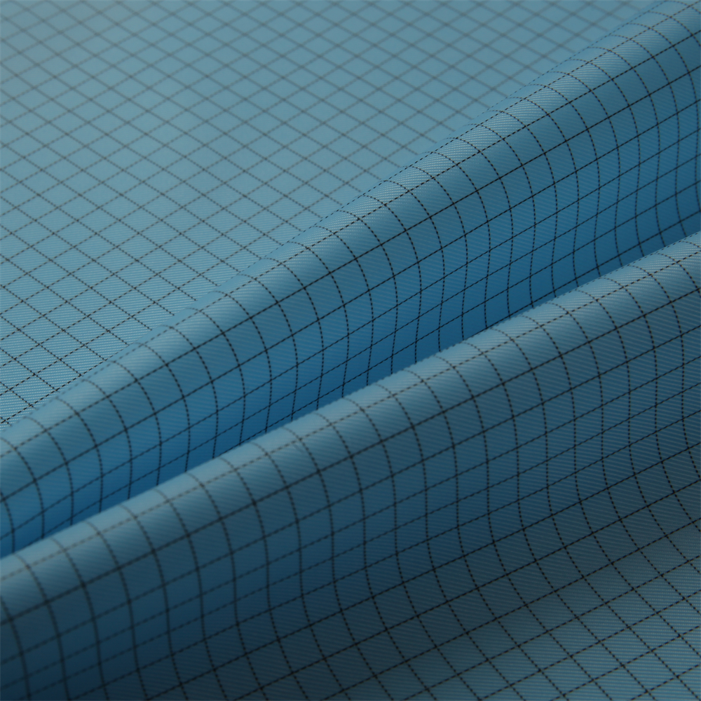 Anti-static and Dust-proof Functional Polyester Textile Fabrics for Clothing with 75D Two-thirds Twill Black Silk Check