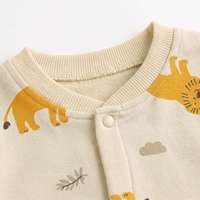 Combinaison à manches longues avec imprimé lion mignon, tenue pour nouveau-né garçon, printemps-automne