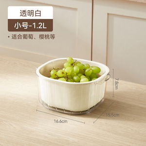 Panier de lavage double couche Shenda Youpin en plastique avec bac de récupération d'eau pour le nettoyage des fruits et légumes en cuisine - Product Image 4