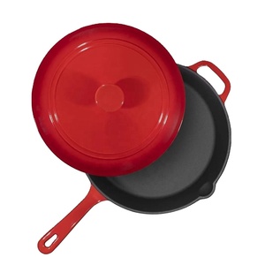 Meilleure vente poêle profonde en <span class=keywords><strong>fonte</strong></span> <span class=keywords><strong>émaillée</strong></span> de 5 pintes poêle à frire avec couvercle - Product Image 2