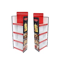 Banco di mostra al minuto del pavimento della salsa ondulata del cartone di 4 livelli del supermercato di promozione, esposizione di carta per olio