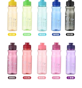 Bottiglie d'acqua portatili in plastica con tappo a scatto per sport all'aperto, uso quotidiano per studenti, bottiglie in plastica all'ingrosso per pubblicità portatile - Product Image 4