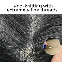 2026 FURINA Perruque pour homme en cheveux indiens humains lisses, modèle Head Horse, couleur 1B, avec base en cuir PU fin et dentelle, pour un ajustement ultra-confortable et un son de coupe agréable