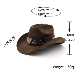 New Design <strong>Cowboy</strong> Western <strong>Hat</strong> With Belt Decoration Wholesale Fashion Felt <strong>Cowboy</strong> <strong>Hats</strong> for Men - Product Image 2