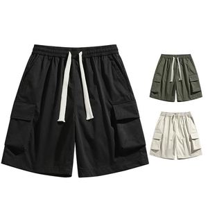 Shorts cargo pour homme, taille élastique, logo personnalisé, shorts décontractés d'été avec poches latérales, travail en plein air - Product Image 3