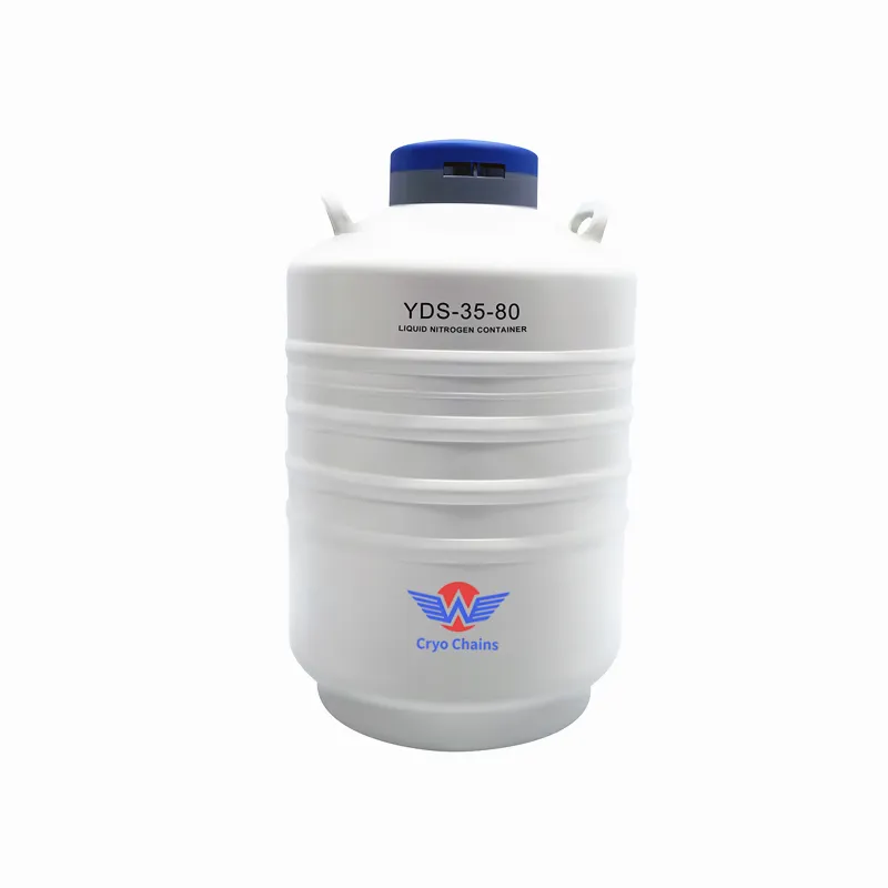 Silinder Gas Nitrogen Cair Kriogenik 6 Liter, Tangki Nitrogen Cair Laboratorium Leher Lebar 10L-175L untuk Pendingin Vaksin Mini