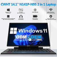 Nouvel ordinateur mini 2-en-1 tablette PC avec écran tactile IPS de 14 pouces, 16 Go + 512 Go, ventilateur de refroidissement intégré, clavier, ordinateur personnel
