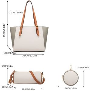 Bolso de mano para mujer, bolso de hombro a la moda para mujer, bolso de tres piezas - Product Image 6