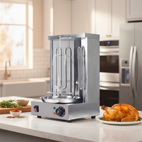 Machine à griller les kebabs électrique et à gaz en acier inoxydable 220v 360 °   Barbecue vertical rotatif pour équipement de barbecue turc du Moyen-Orient