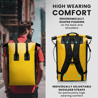 Sac à dos étanche 35L avec fermeture à enroulement et sangle de transport rembourrée pour sports nautiques et randonnée