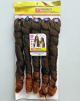 Superbes tresses françaises bouclées 5X, 22 pouces, 400g, grand volume, pré-étirées, boucles spirales, extensions de cheveux au crochet en fibre Kanekalon