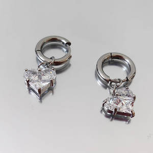 Pendientes de Zirconia Azul con Baño de Oro de 14k y 18k sobre Acero Inoxidable 316L, Joyería de Moda para Mujer - Product Image 4