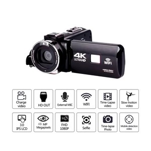 Caméscope HDV4K Best Seller 2024, caméra portable, caméra numérique 4K HD, pour les voyages, les prises de vue quotidiennes, les mariages - Product Image 6
