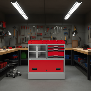 Armario para Herramientas 5006 EF6 Rojo y Gris con Cajones y Puertas para Almacenamiento en Taller - Product Image 3