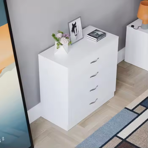Modern White Wood Wardrobe Luxury Environmentally Friendly <strong>Bedside</strong> <strong>Table</strong> Bedroom Furniture <strong>Set</strong> <strong>Chest</strong> <strong>of</strong> <strong>Drawers</strong> - Product Image 2