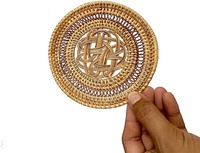 Plateaux et paniers vietnamiens, sets de dessous de verre et sets de tapis de table ronds, paniers décoratifs faits à la main pour le rangement avec poignée, plateaux de service en rotin pour le thé