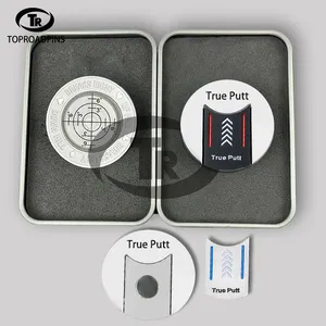 2024 Golf Gift Set Alignment Reader Tool Metal Golf Ball Markers Golf Slope Putting Level Reading Ball Marker