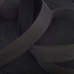 Sangle en polypropylène de 2,5 cm d'épaisseur, ignifuge, résistante aux flammes, noire, pour l'industrie de l'habillement et du textile de maison - Product Image 1