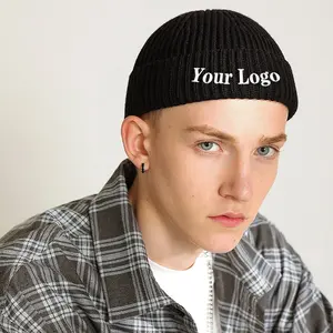 Gorro personalizado de crânio, gorro de malha para inverno com etiqueta privada