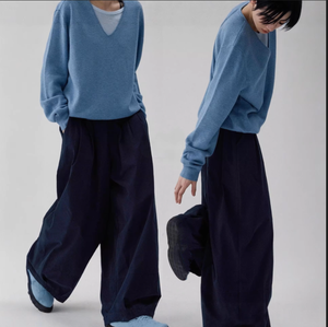 Pantaloni Casual da Donna Stile Giapponese Retrò, Modello Balloon Versatile a Gamba Larga e Lunga, Collezione Primavera - Product Image 1